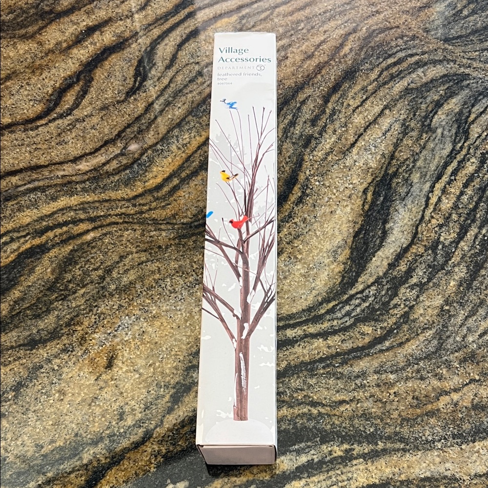 Department 56 Village Accessories Tree with Birds - Red, Blue, Yellow